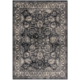 Transitional Antika χαλί με ανάγλυφο σχέδιο σε μαύρο χρώμα 230x330 εκ 