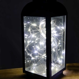 100 Led λαμπάκια IP44 Flashing αδιάβροχα με ασημί χάλκινο καλώδιο και soft white φως 10μ