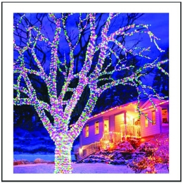240 Led λαμπάκια IP44 με πρόγραμμα πράσινο καλώδιο και πολύχρωμο φως 12μ