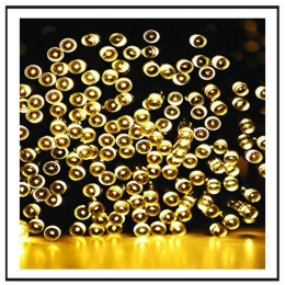 100 Led IP44 με 8 προγράμματα πράσινο καλώδιο και θερμό λευκό φως 4μ