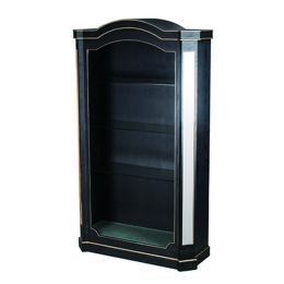 Adil ξύλινη βιτρίνα μαύρη με τζάμι 122x46x220 εκ