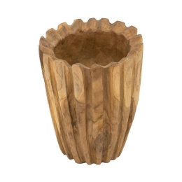 Woody ξύλινο διακοσμητικό μπωλ από ξύλο teak 19x19x21 εκ
