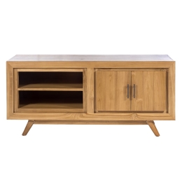 Miur έπιπλο τηλεόρασης από ξύλο teak σε φυσική απόχρωση 120x50x55 εκ 