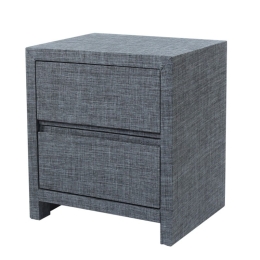 Qaekas ξύλινο μασίφ γκρι κομοδίνο 50x40x55 εκ