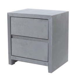 Glaft ξύλινο μασίφ γκρι κομοδίνο 50x40x55 εκ