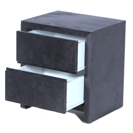 Zups ξύλινο μασίφ γκρι κομοδίνο 50x40x55 εκ