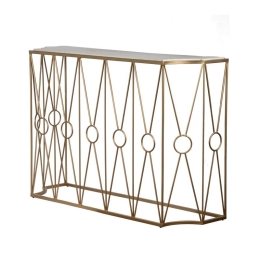 Marble μεταλλική κονσόλα σε χρυσό χρώμα 120x35x81 εκ