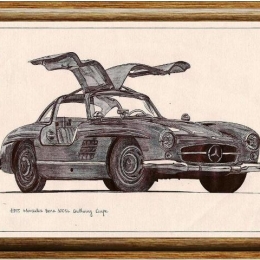 Χειροποίητος πίνακας Mercedes Coupe 