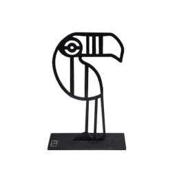 Bird with Shapes χειροποίητο επιτραπέζιο μεταλλικό διακοσμητικό με παπαγάλο και επιλογή απόχρωσης 15x5x22 εκ