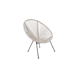 Acapulco πολυθρόνα από μαύρο μέταλλο με συνθετικό rattan λευκό 73x76x89 εκ