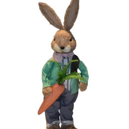 Grass Rabbit πασχαλινή διακοσμητική φιγούρα λαγού με πράσινο σακάκι 75 εκ 