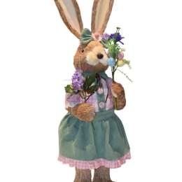 Grass Rabbit διακοσμητική πασχαλινή φιγούρα λαγουδίνας με λεβάντες 80 εκ