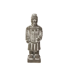 Επιτραπέζια φιγούρα πολεμιστή σε απόχρωση terracotta σετ των δύο τεμαχίων 16x10x40 εκ