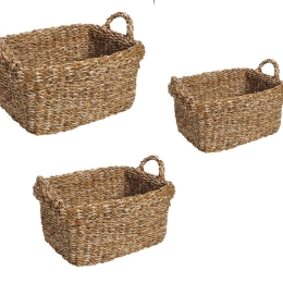 Boho καλάθια από seagrass σετ των τριών σε τρία μεγέθη