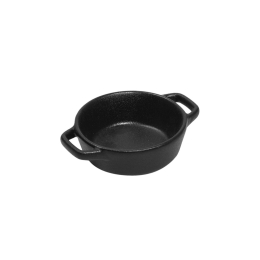 Lava σκεύος για σαγανάκι stoneware στρογγυλό σε μαύρο χρώμα σετ των έξι τεμαχίων 12x9x3 εκ