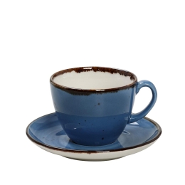 Terra Blue φλυτζάνι και πιατάκι για καπουτσίνο Jumbo σετ των έξι 350 ml 16x8 εκ