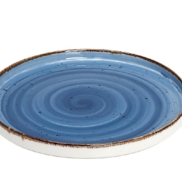 Terra Blue πιάτο ρηχό φαγητού μπλε σετ έξι τεμαχίων 26 εκ