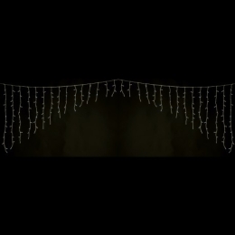 200 Led IP44 λαμπάκια σε σχήμα κουρτίνα αψίδα με διάφανο καλώδιο και λευκό ψυχρό φως 3x1μ
