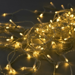 900 Led λαμπάκια IP44 κουρτίνα με διάφανο καλώδιο και θερμό λευκό φως 3x3 μ