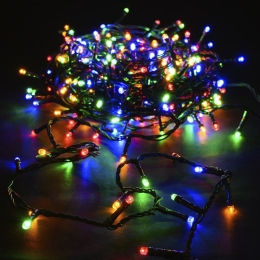 400 Led λαμπάκια IP44 με πρόγραμμα πράσινο καλώδιο και πολύχρωμο φως 20μ