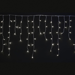 150 led λαμπάκια κουρτίνα με διάφανο καλώδιο και soft white φως 300x60 εκ