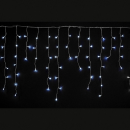 150 led λαμπάκια κουρτίνα με διάφανο καλώδιο και λευκό ψυχρό φως 3x0.6μ