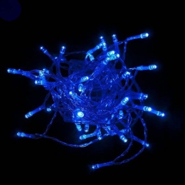 40 Led λαμπάκια μπαταρίας με διάφανο καλώδιο και μπλε φως 2μ