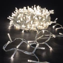 400 Led λαμπάκια IP44 με 8 προγράμματα διάφανο καλώδιο και soft white φως 20μ