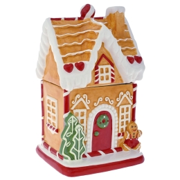 Gingerbread κεραμική μπισκοτιέρα χριστουγεννιάτικη 16x14x27 εκ