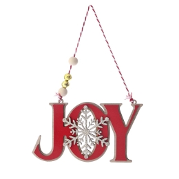 Κόκκινη πινακίδα κρεμαστή joy σετ των έξι τεμαχίων 14x9 εκ