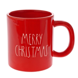 Merry Christmas κόκκινη κούπα κεραμική σετ των δύο 9x9x12 εκ