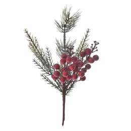 Πικ διακοσμητικό με κόκκινα berries σετ των δώδεκα τεμαχίων 29 εκ