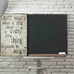 Don't worry about a thing ξύλινος χειροποίητος μαυροπίνακας 38x26 εκ