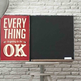 Everything is going to be ok ξύλινος χειροποίητος μαυροπίνακας 38x26 εκ