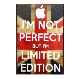 Ξύλινος ρετρό πίνακας χειροποίητος I am not perfect 20x30 εκ