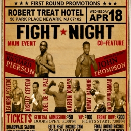 Πίνακας χειροποίητος fight night  20x30 εκ