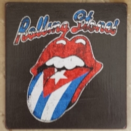 Πίνακας χειροποίητος Rolling Stones 21x21 εκ