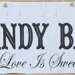 Ρετρό πίνακας χειροποίητος candy bar 26x13 εκ