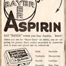 Ρετρό πίνακας χειροποίητος Aspirin