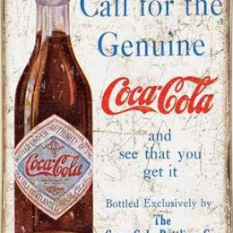 Ρετρό πίνακας χειροποίητος genuine Coca Cola