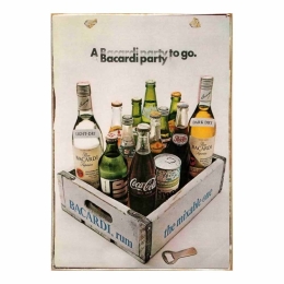 Bacardi party ξύλινος πίνακας χειροποίητος