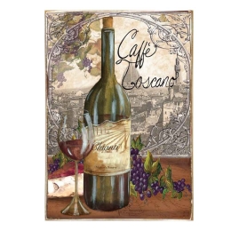 Café Toscano ξύλινος  πίνακας χειροποίητος