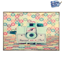 Retro camera vintage ξύλινος πίνακας 30x20 εκ