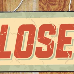 Closed vintage ξύλινος χειροποίητος πίνακας