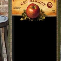 Red delicious apples ξύλινο χειροποίητο μαυροπινακάκι