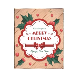 We wish you a merry Christmas vintage Χριστουγεννιάτικο ξύλινο πινακάκι
