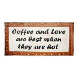 Χειροποίητο πινακάκι coffee and love 26x13 εκ
