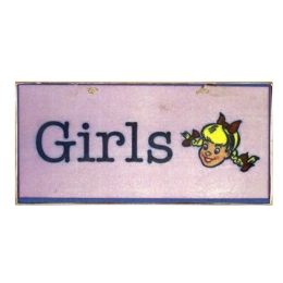 Vintage χειροποίητο πινακάκι girls 26x13 εκ