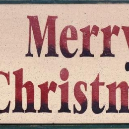 Merry Christmas χειροποίητο Χριστουγεννιάτικο ταμπελάκι με δεντράκι 26x13 εκ