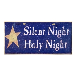 Xειροποίητο Χριστουγεννιάτικο ταμπελάκι Silent Night Holy Night 26x13 εκ